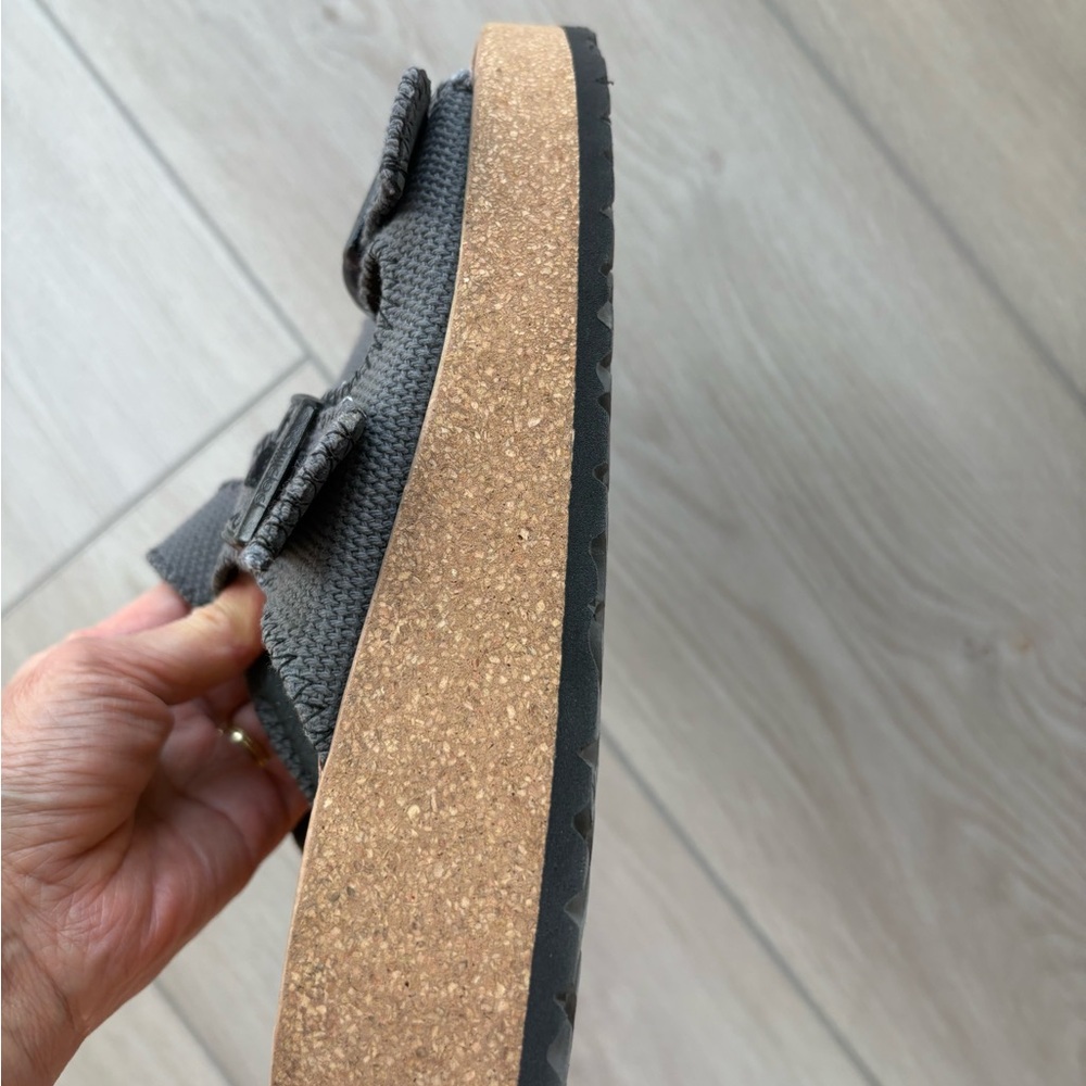 Birkenstock Gray Sandals with Adjustable Straps and Cork Footbed - Picture 4 of 6
